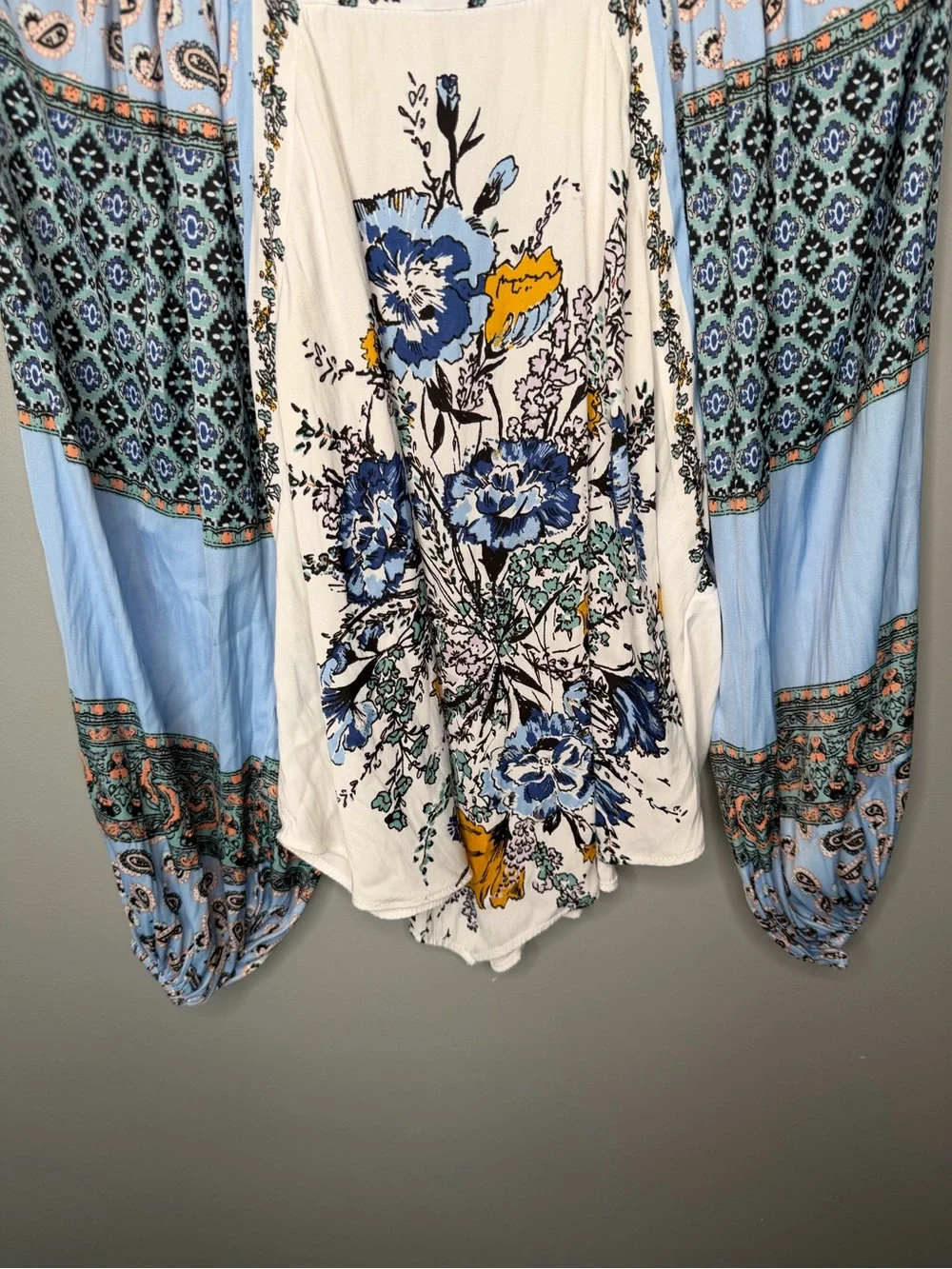Free People Positano Print Blouse - Ivory